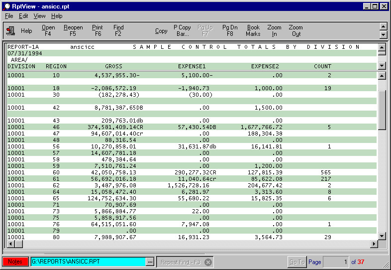 RptView32 Screen Shot